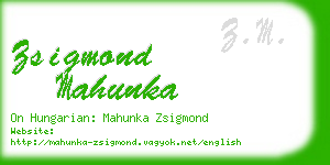 zsigmond mahunka business card